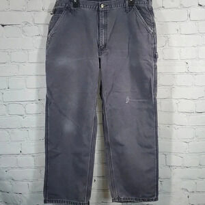 Mens Carhartt Cargo Carpenter Original Dungaree Jeans Pants Grey 5 Pocket 40x30